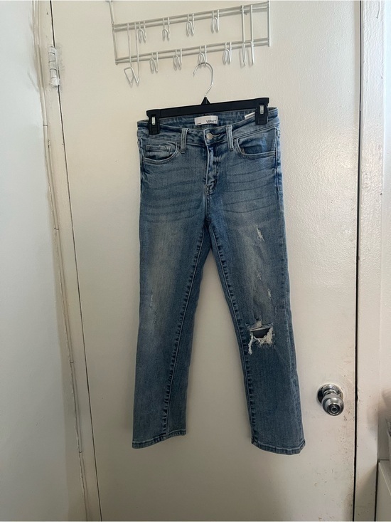 Vervet Denim - Light Blue Straight-Leg Distressed Jeans